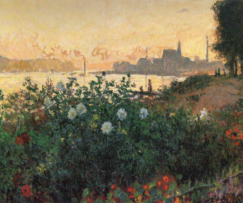 Claude Monet Flowered Riverbank China oil painting art